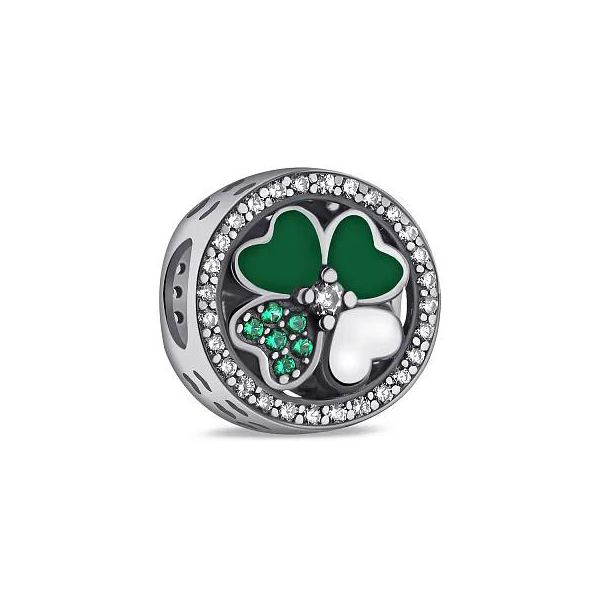 Berloque De Prata 925 Trevo Lucky