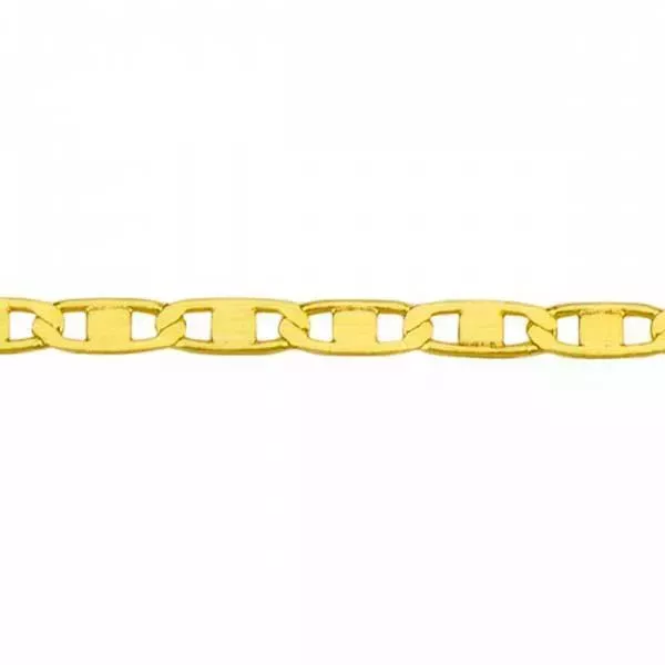 Corrente De Ouro 18k Piastrine Trabalhada De 2,6mm Com 50cm