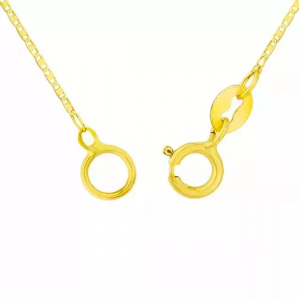 Corrente De Ouro 18k Piastrine Trabalhada De 2,6mm Com 50cm