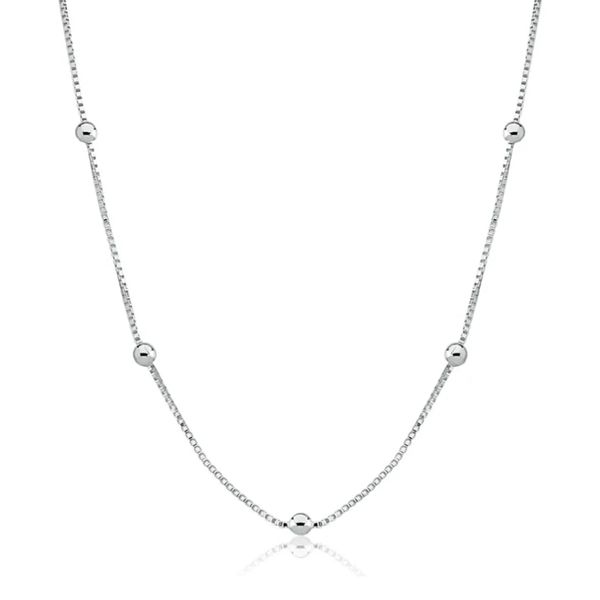 Corrente De Prata 925 Veneziana Com Bolinhas De 2,5mm Com 50cm