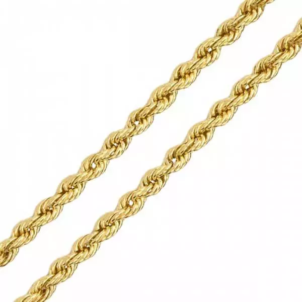 Corrente De Ouro 18k Corda De 2,1mm Com 60cm