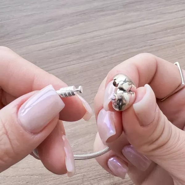 Pulseira De Prata 925 Berloques Coração Com 19cm 