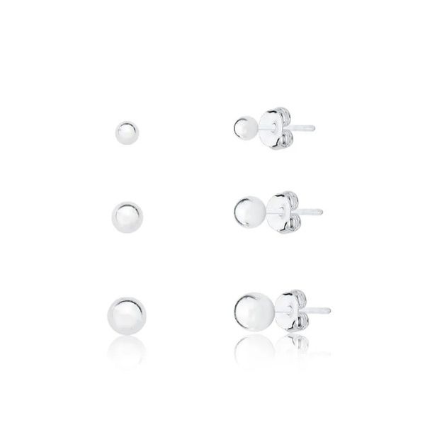 Kit De Prata 925 Trio Bolinha 2, 3 e 4mm