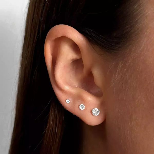 Kit De Prata 925 Trio Ponto De Luz 2, 3 e 4mm