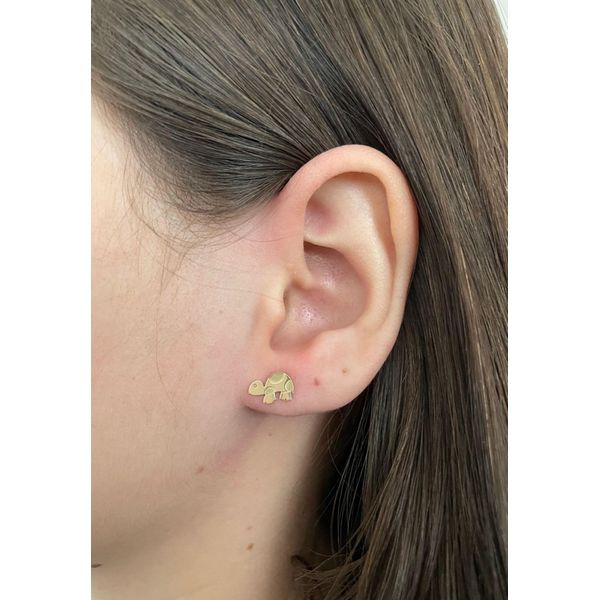 Brinco De Ouro 18k Tartaruga