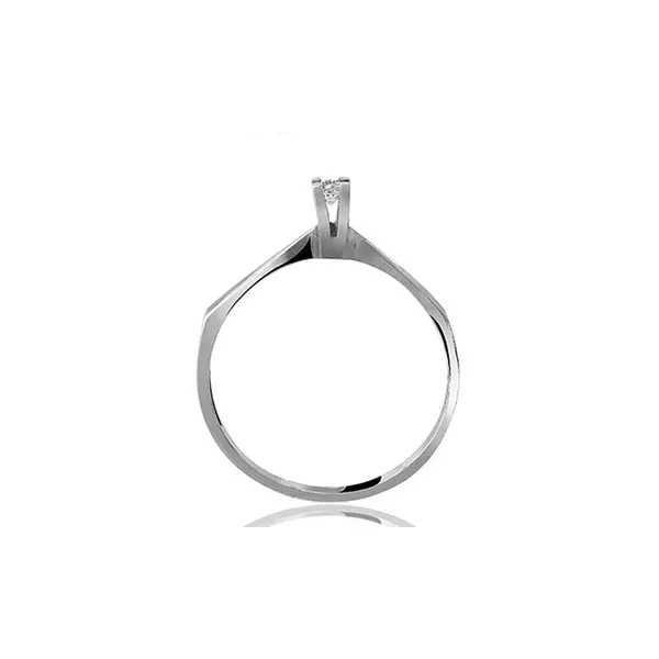 Anel De Ouro Branco 18k Solitário Lady Com Diamante