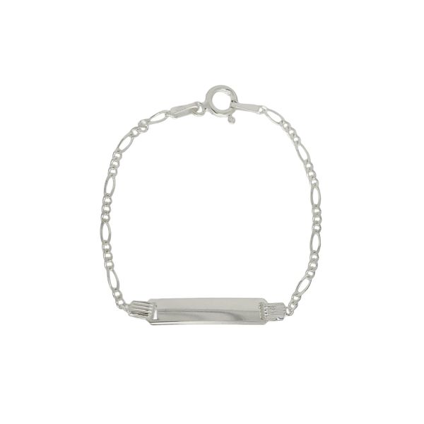 Pulseira Infantil De Prata 925 Groumet 3x1 De 1,8mm Com 13cm