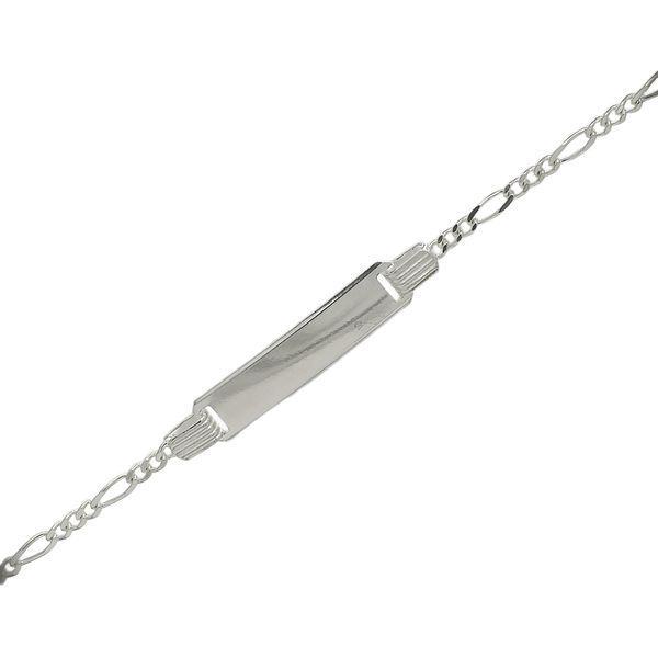Pulseira Infantil De Prata 925 Groumet 3x1 De 1,8mm Com 13cm