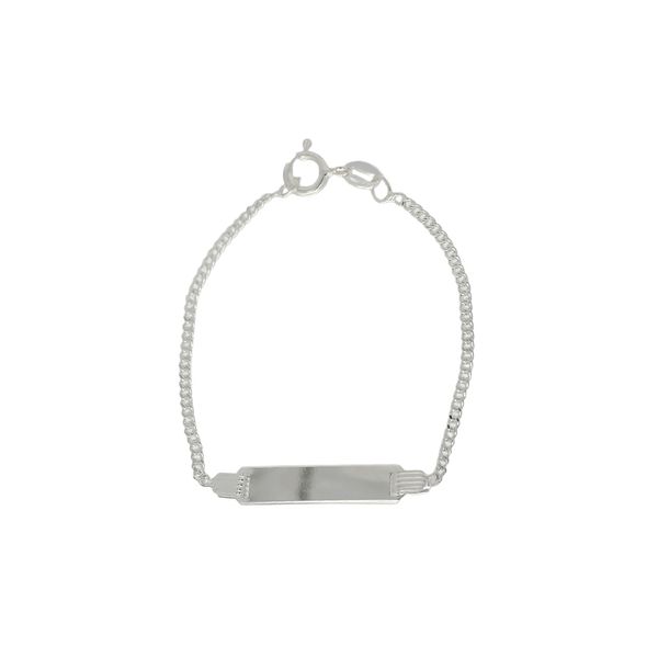 Pulseira Infantil De Prata 925 Groumet De 1,7mm Com 13cm