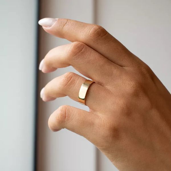 Aliança Individual De Ouro 18k Fio Quadrado De 5mm