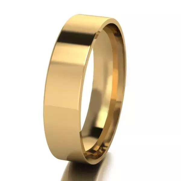 Aliança Individual De Ouro 18k Quadrada Com 7mm Anatômica