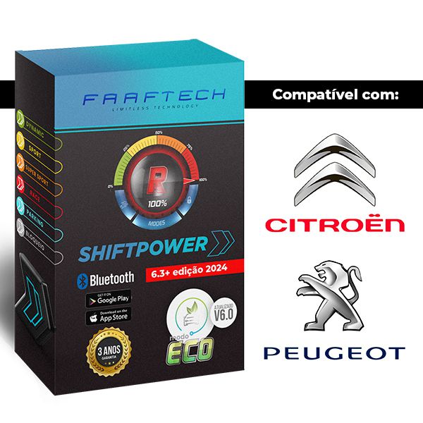 Pedal Shift Power Ft-Sp33+ Modulo Acelerador Chip Plug E Play Bluetooth App