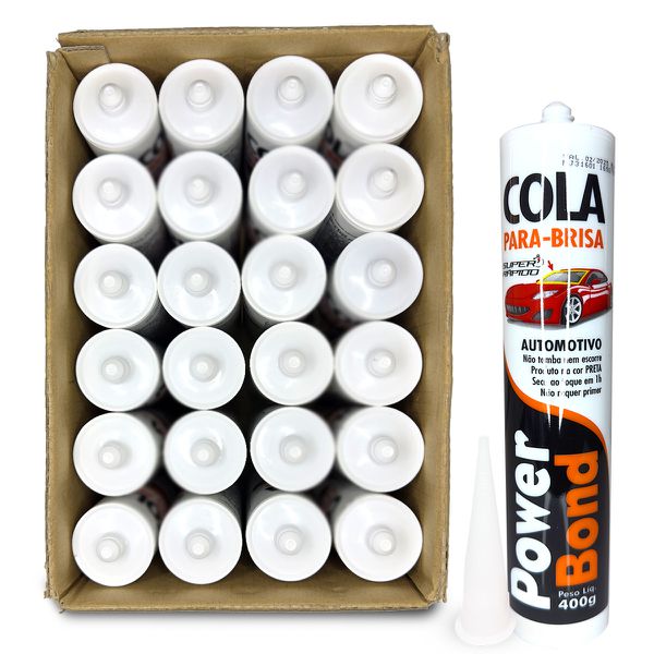 Kit Cx 24un. Cola Parabrisas Automotivo Pu55 Vidros 400g POWER BOND 658 PU55 400G TOP KIT PROFISSIONAL