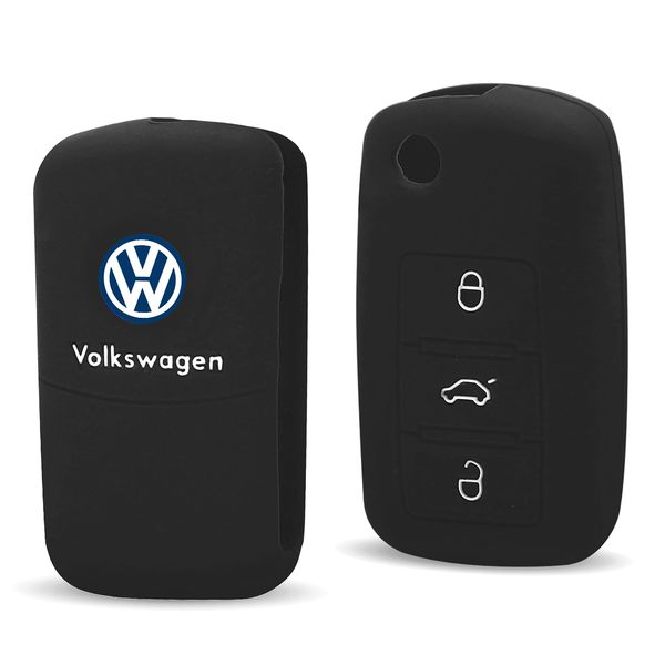 Capa Silicone Protetora Canivete Chave 3B VW Preta