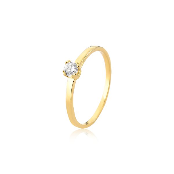 Solitário em Ouro 18k Delicado