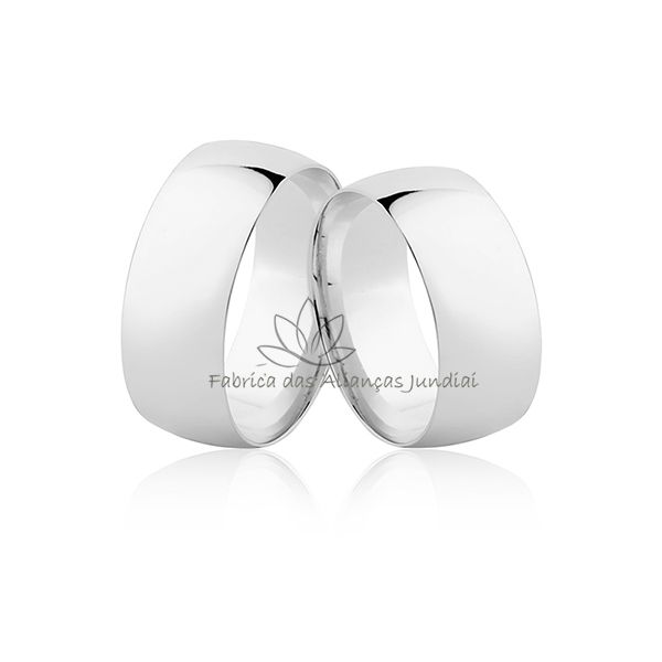 Alianças De Ouro Branco 18k Anatômicas