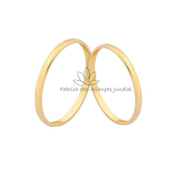 Alianças Com Chanfro Em Ouro 18k