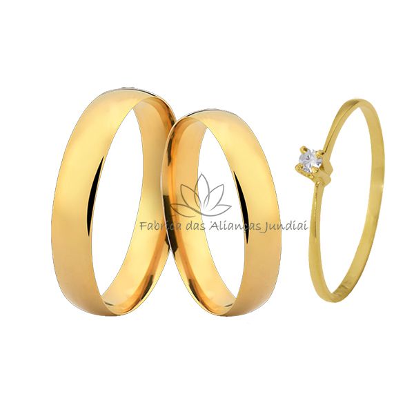 Lindas Alianças com anel Solitário em Promoção