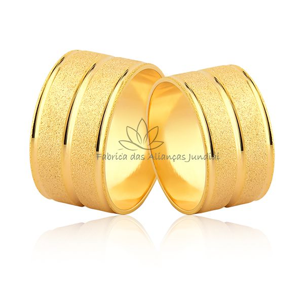  Alianças Retas Em Ouro 18k
