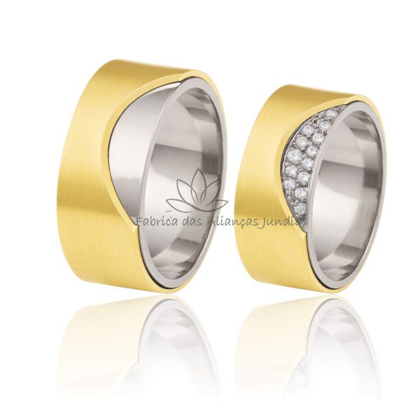 Alianças Exclusivas em Ouro Branco e Amarelo 18K