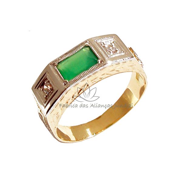 Anel De Formatura Em Medicina De Ouro 18k Com Pedra Natural