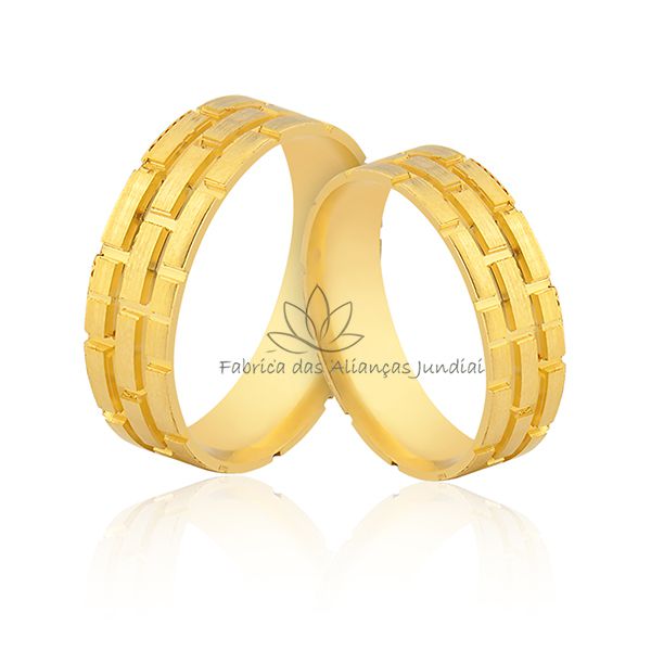 Aliança em Ouro 18 k Tijolinhos 