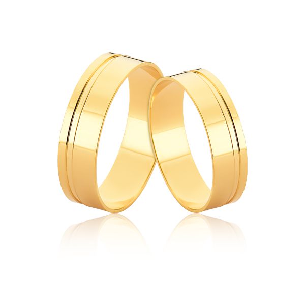 Aliança Reta em Ouro 18K 