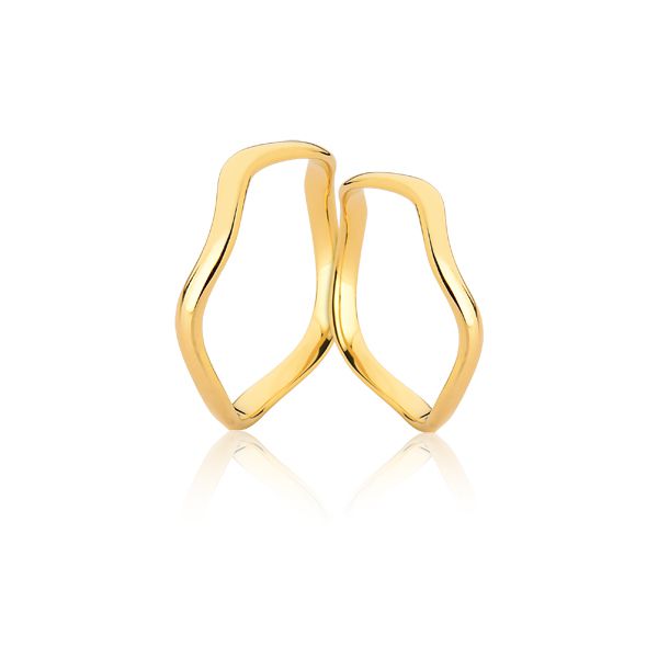 Alianças Trabalhada de Ouro 18k 