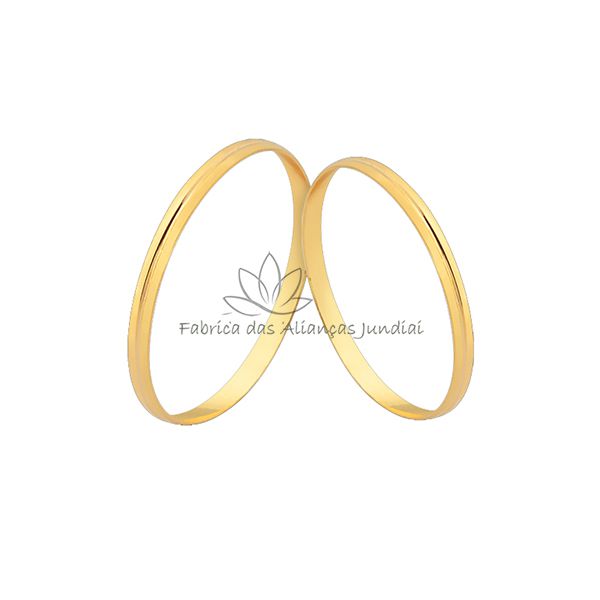 Aliança Em Ouro 18 k Com Friso Central