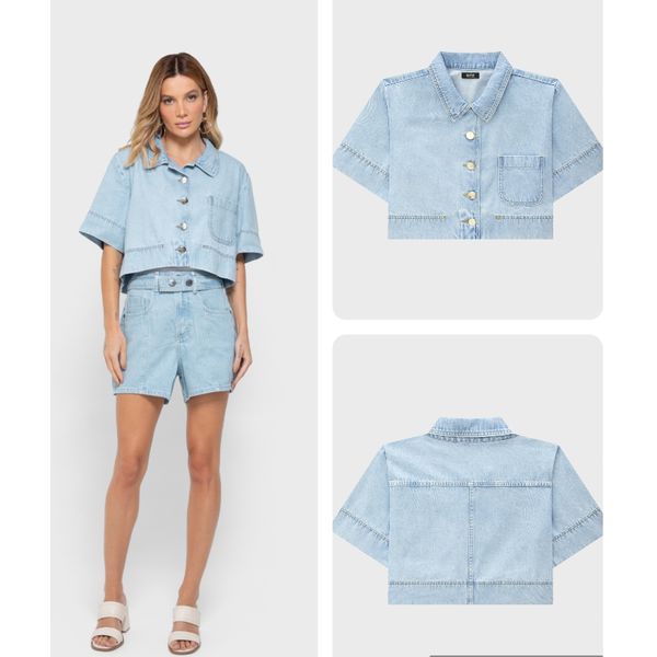 Camisa Cropped Feminina 