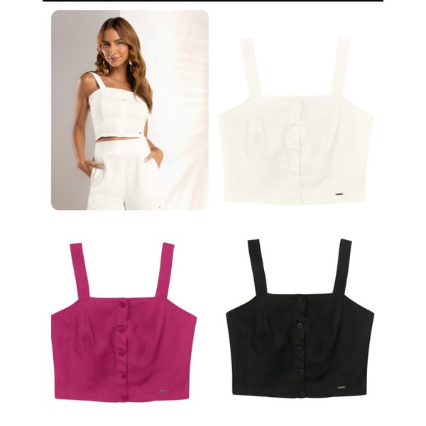 Regata Cropped Marialícia Preto