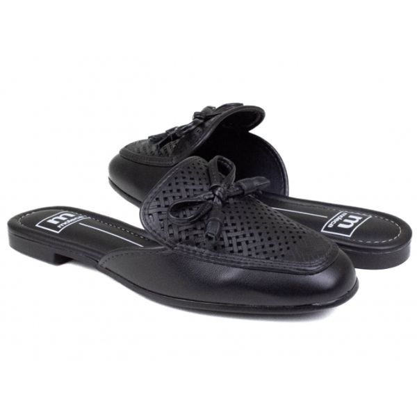 Mule Feminino Moleca Napa Lazer - PRETO