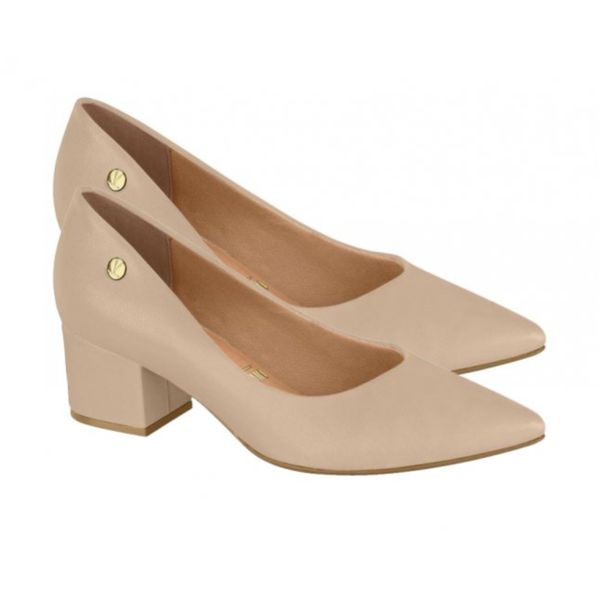 Sapato Scarpin Vizzano Salto Bloco Nude