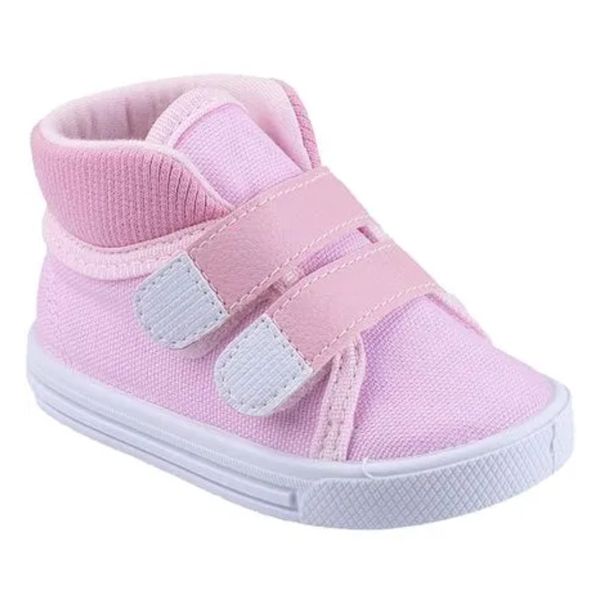 Tênis Keto Baby Infantil Cano Alto Calce Fácil Menina - Rosa Bebê