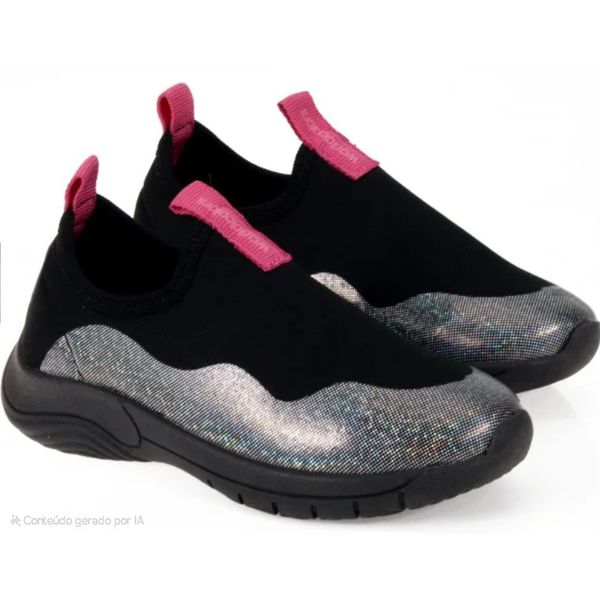 Tênis Infantil Volta As Aulas Kids WorldColors - Preto/pink 