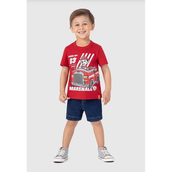 Camiseta Infantil Menino Manga Curta Patrulha Canina Em Algodão Malwee Kids