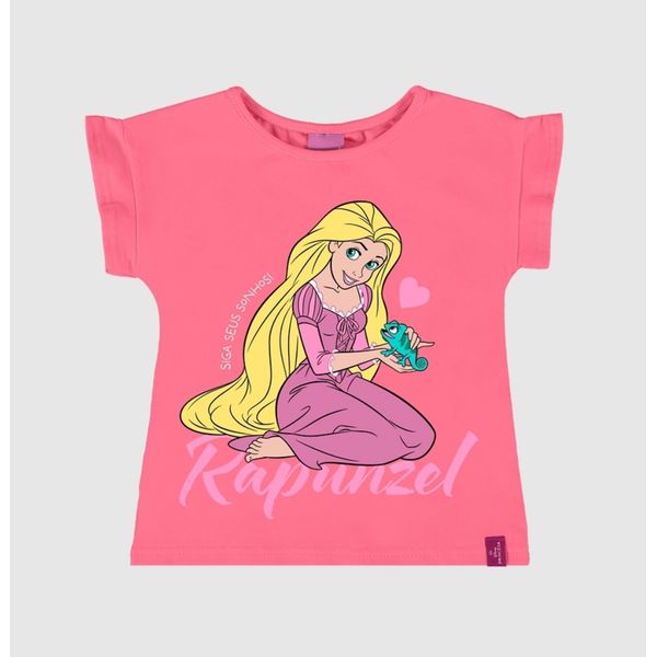 Blusa Infantil Menina Rapunzel Disney Em Algodão Malwee Kids
