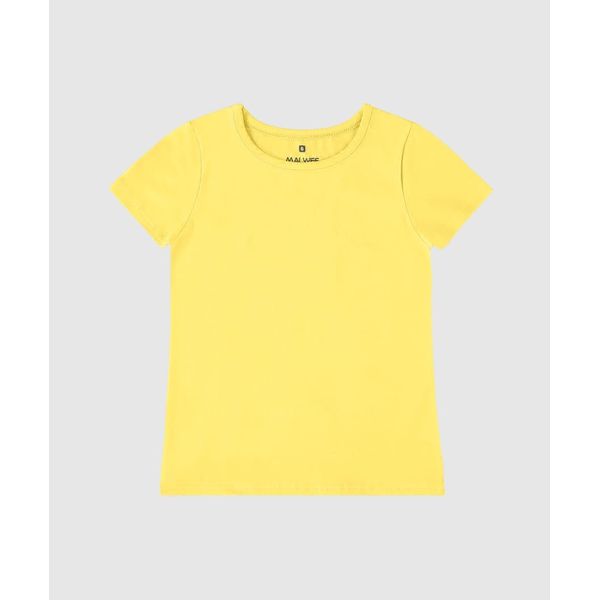 Blusa Infantil Menina Decote Redondo Em Algodão Malwee Kids Amarela