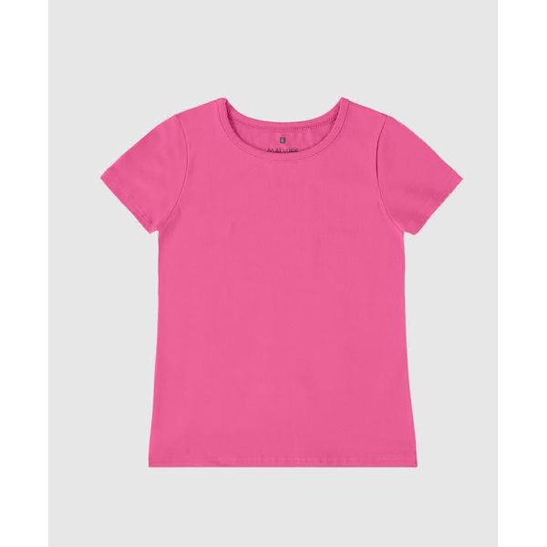 Blusa Infantil Menina Decote Redondo Em Algodão Malwee Kids Rosa 