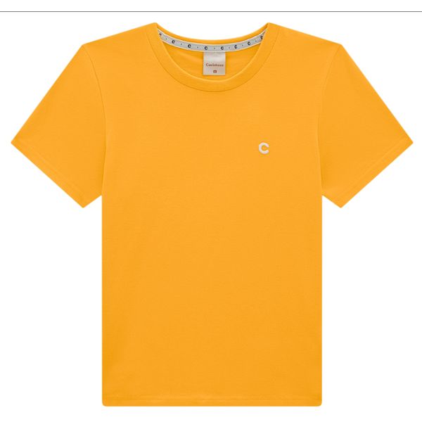 Camiseta Menino Manga Curta Em Algodão - Carinhoso Amarela