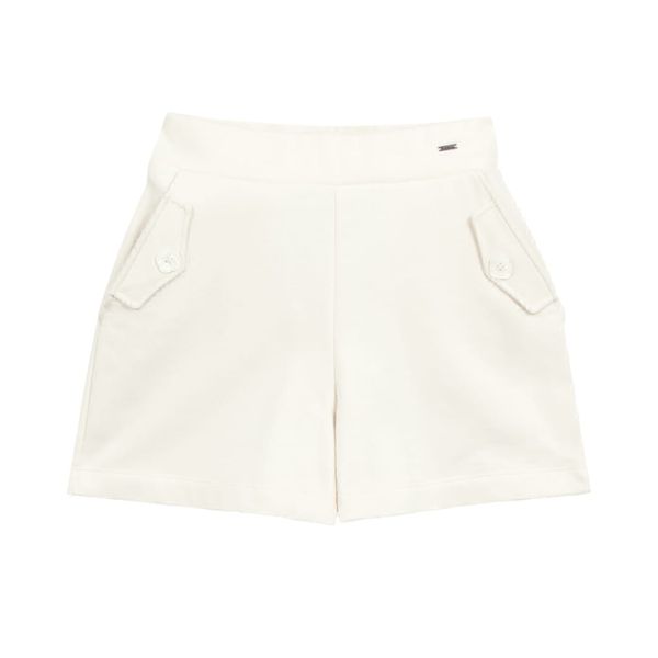 Short Feminino Em Moletom Marialícia Off-Whitte