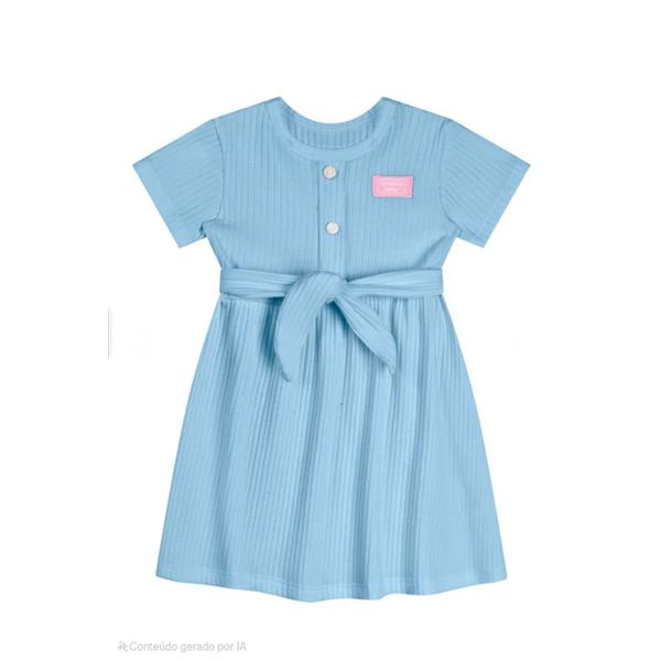 VESTIDO MALHA CANELADA AZUL