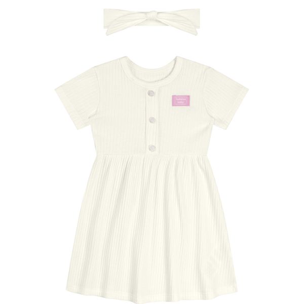 VESTIDO MALHA CANELADA OFF-WHITHE