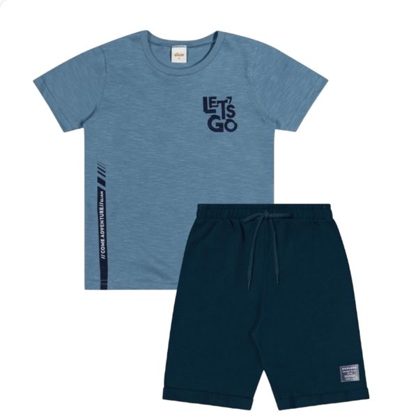 Conjunto Infantil Camiseta e Bermuda Moletinho Elian