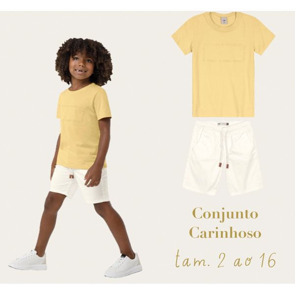 Conjunto Menino Em Meia Malha e Sarja Com Elastano - Carinhoso