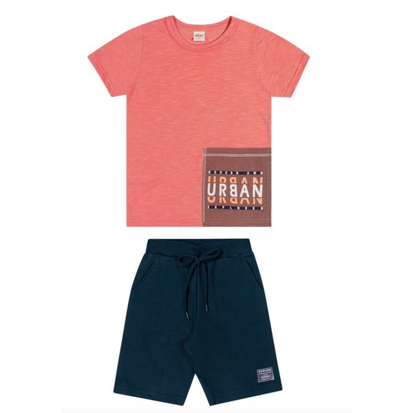 Conjunto Infantil Camiseta e Bermuda Moletinho Elian