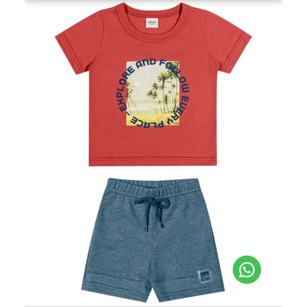 Conjunto Menino Estampado Elian Terracota