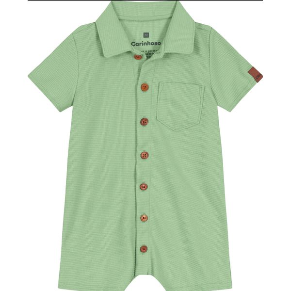 Macacão Bebê Menino em Malha Carinhoso verde