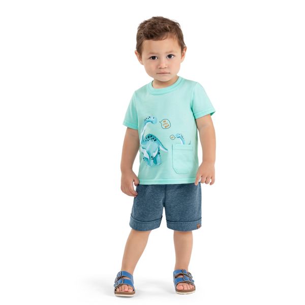 Conjunto Bebê Menino Dinossauro Elian Azul