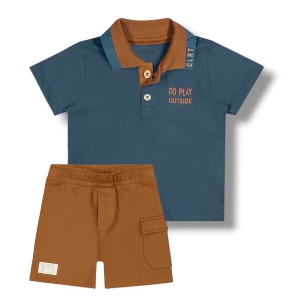 Conjunto Bebê Menino Go Play Outside Colorittá Azul Marinho